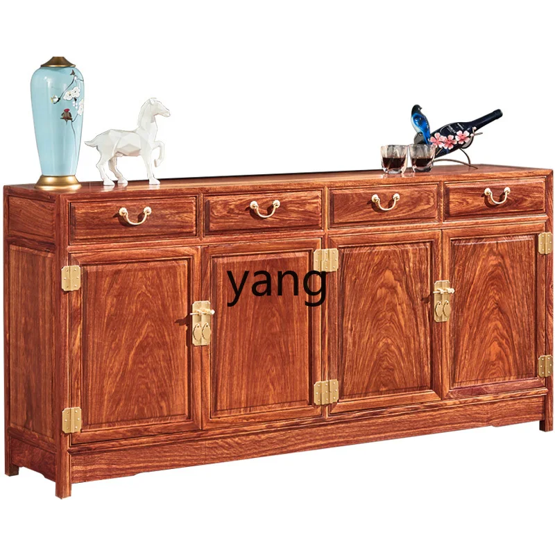 

lmm mahogany dining side cabinet red sandalwood entry new Chinese style living room solid wood tea entrance locker