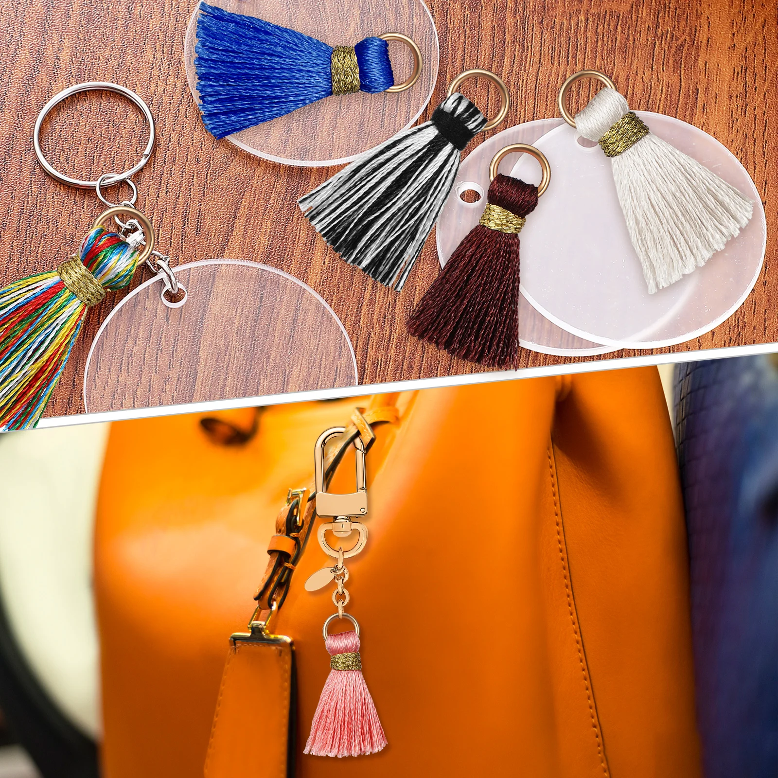 

50 Pcs Tassel Mini Tassels Gold Keychain Accessories For Making Earring Charms Keychains Jewelry
