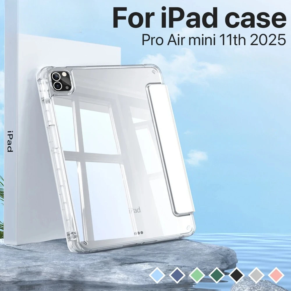 

Чехол-подставка для iPad A16 2025 Pro11 M4 2024 Air11 M3 M2 iPad Air5 4 10.9 10.2 7 8 9th 5/6th 2018 9.7 10.5
