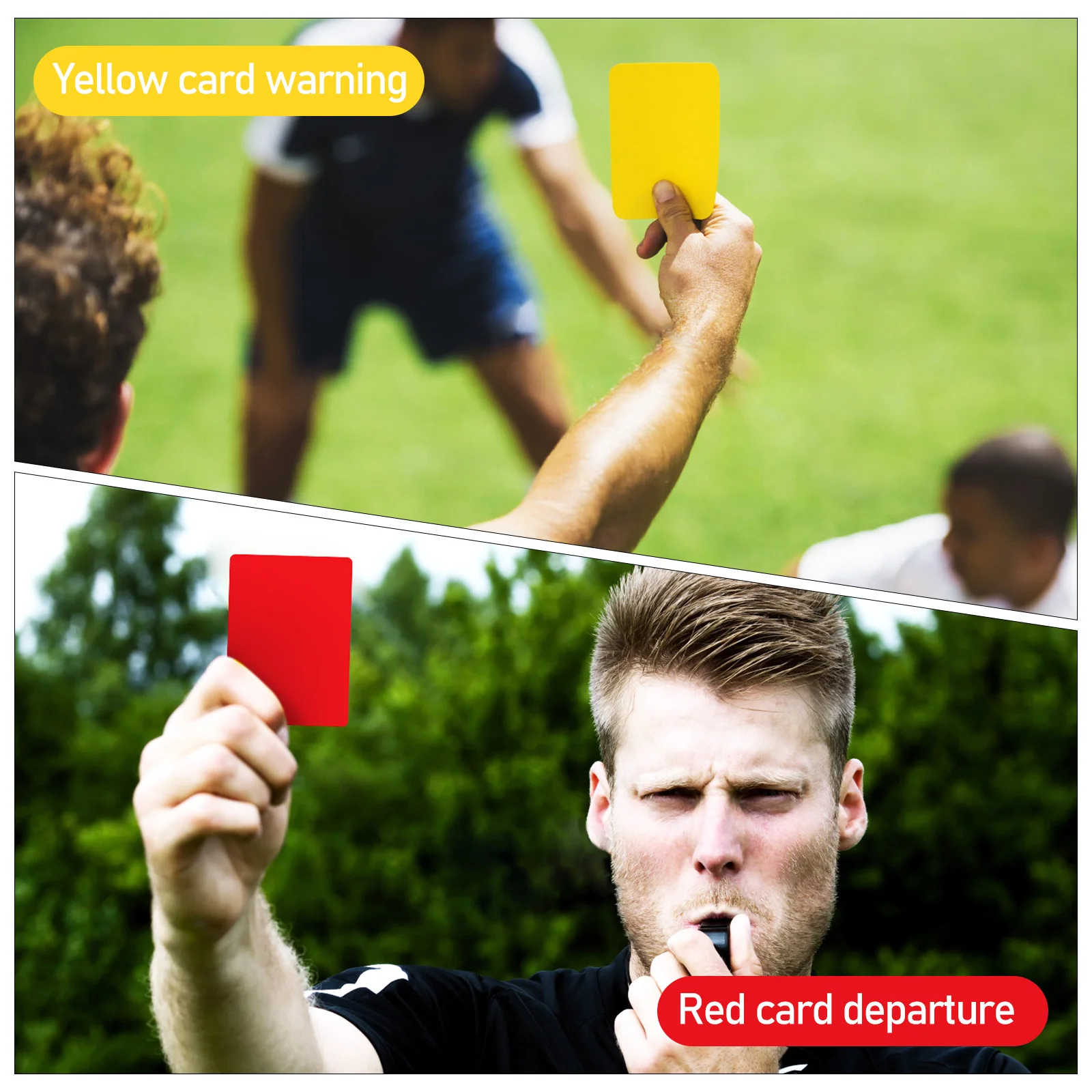 

1 Set Referee Kit Red Yellow Cards Whistle Scorebook Portable Wallet Soccer Referee Tools Set Competition Sports Games Match