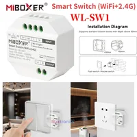 MiBoxer WL-SW1 Smart Switch LED Controller (WiFi+2.4G) RF Push AC100-240V Timmer Function/Voice /Remote Control/Tuya App