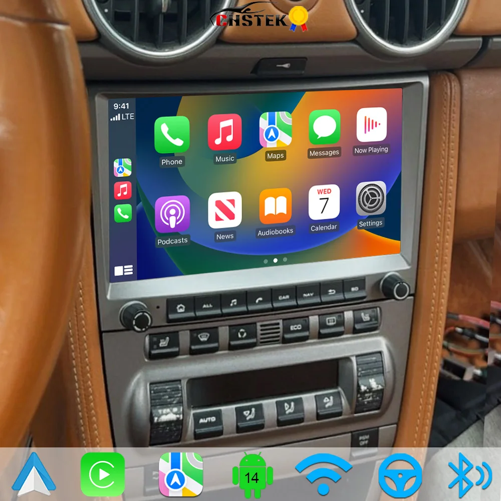 CHSTEK Android 14 Car Radio For Porsche 911 997 987 Cayman Boxster Multimedia Carplay Player GPS Navigation WIFI 4G FM Autoradio