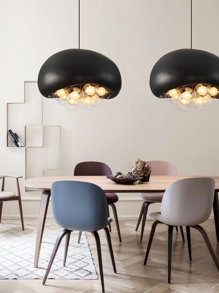 

Nordic Cream Style Restaurant LED Pendant Lamp Bar Table Designer Creative Cement Living Room Bedroom Chandelier Light Fixtures