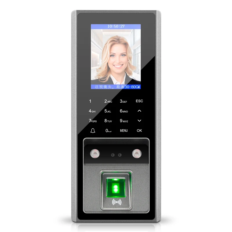 2.8 inch 3000 Fingerprint access attendance  facial recognition integrated machine card unlocking password access control system