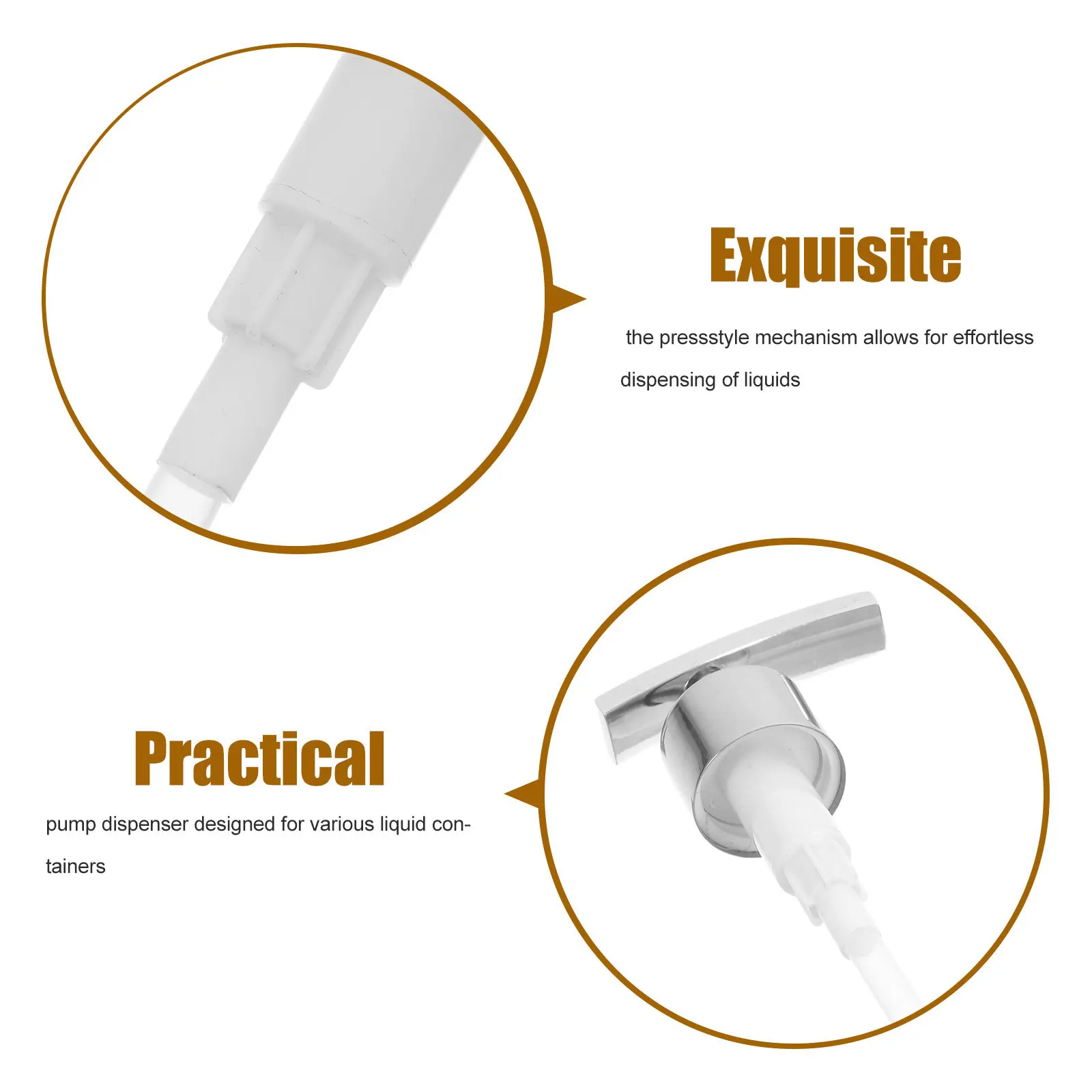 Stainless Steel Lotion Pump Dispenser Heads (2 pcs) for Refillable Bottles – Kitchen, Bathroom, Soap, Body Wash