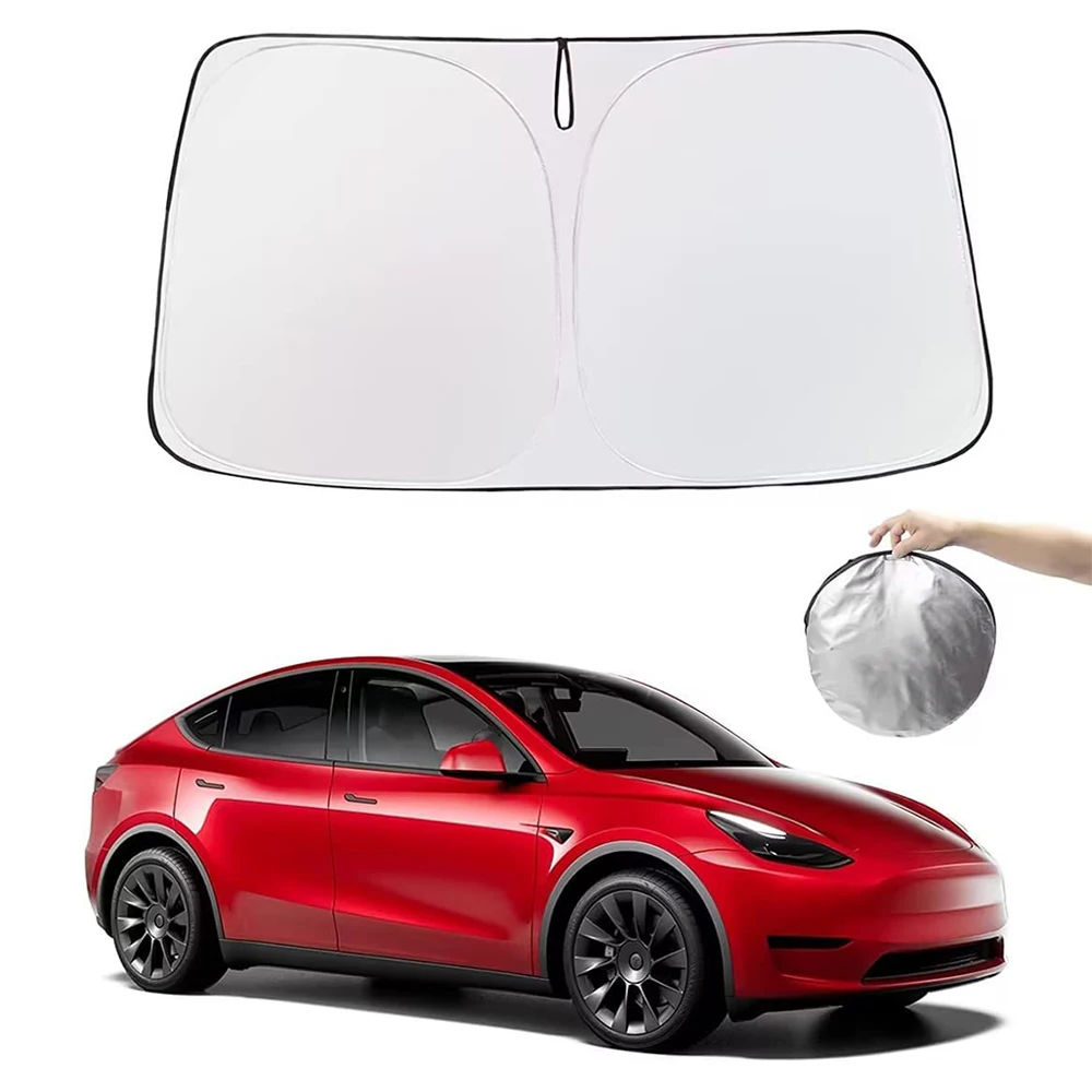 

For 2016-2023 Tesla Model Y/3 Windshield Sunshade Folding Front Window Sun Shade Cover Heat Protection Visor