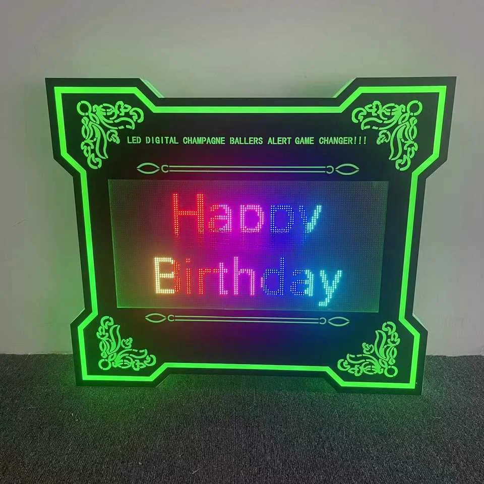 letters digital message board app programmable billboard glorifier led bottle presenter display rack for nightclub bar party