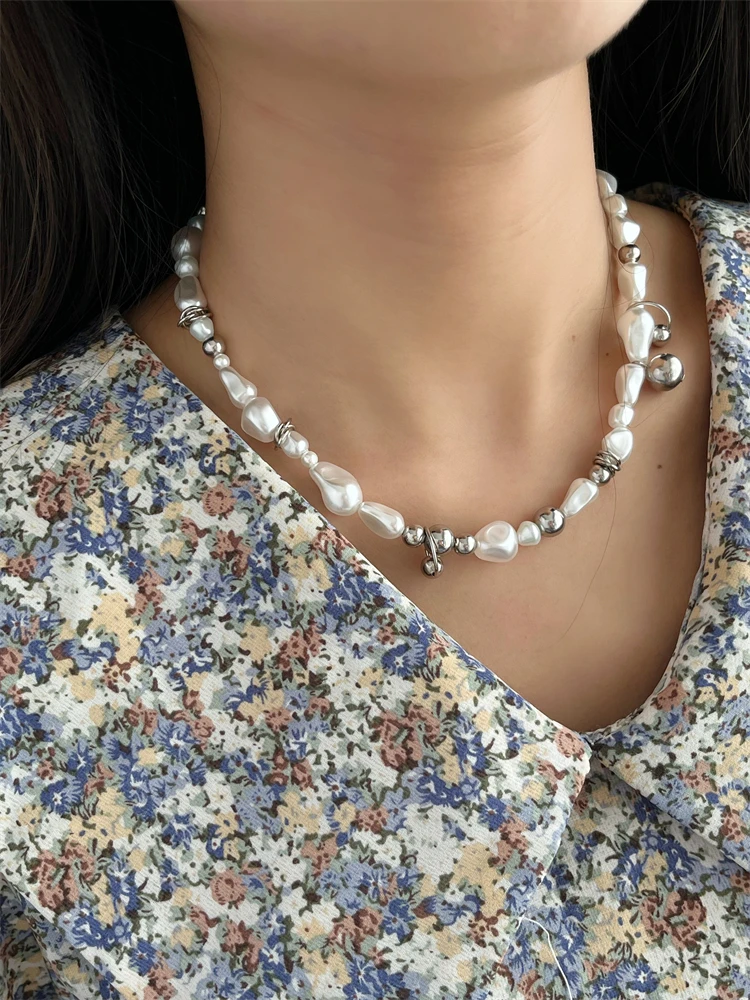 kshmir New imitation pearl necklace. Simple and fashionable splicing. Women\'s jewelry decoration jewelry. Charm necklace. Bi