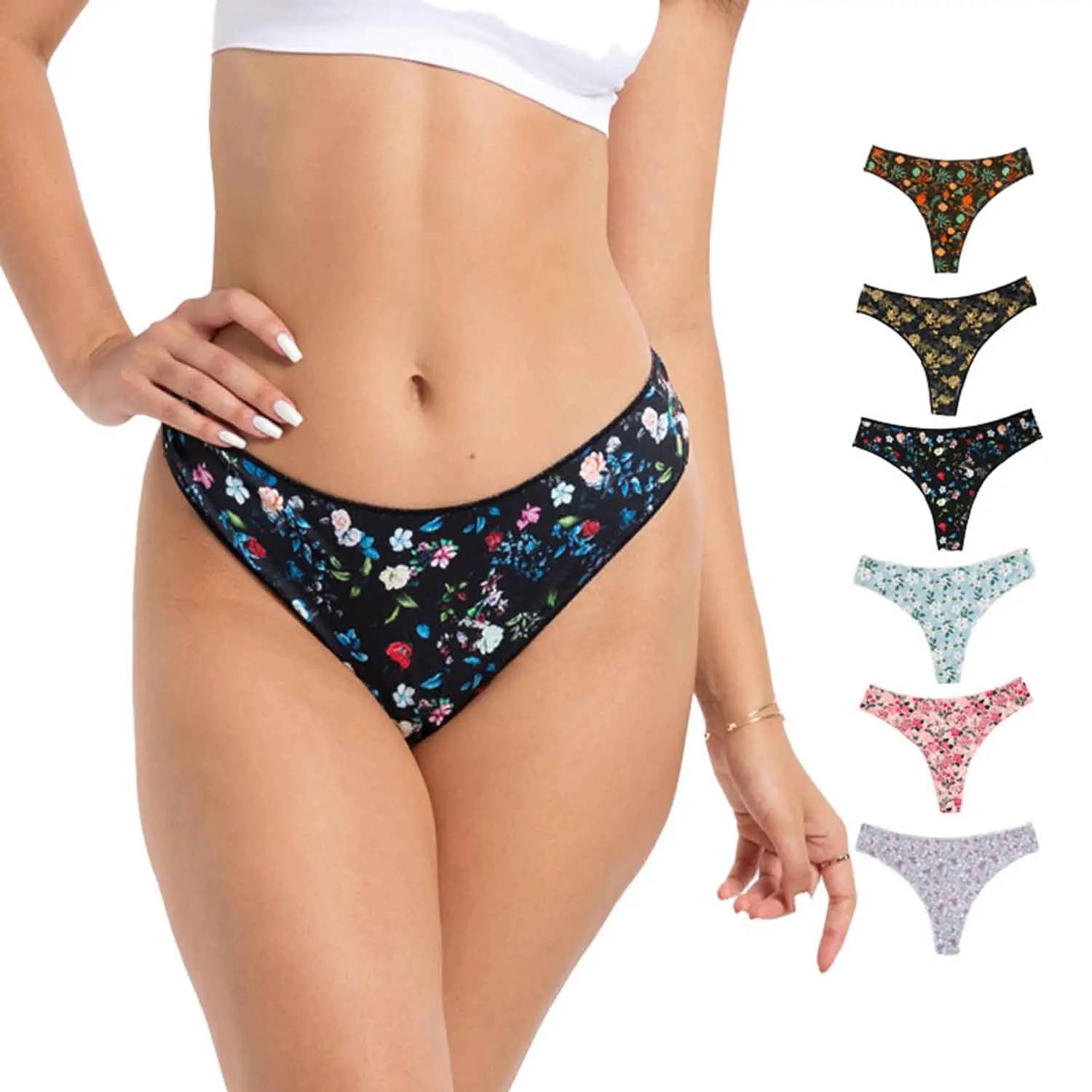 

Women's Seamless Underwear No Show Stretch Bikini Panties Silky Invisible Hipster 4 Pack