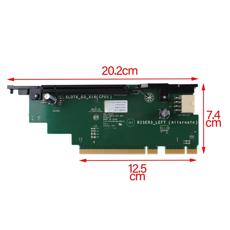 YY+New for  DELL PowerEdge R730 R730xd PCIe x16 SLOT 6 RISER 3 LEFT 800JH CARD GPU