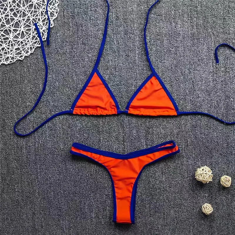 Maillot de bain deux pièces pour femmes, ensemble bikini sexy, soutien-gorge push-up rembourré, string, vêtements de plage