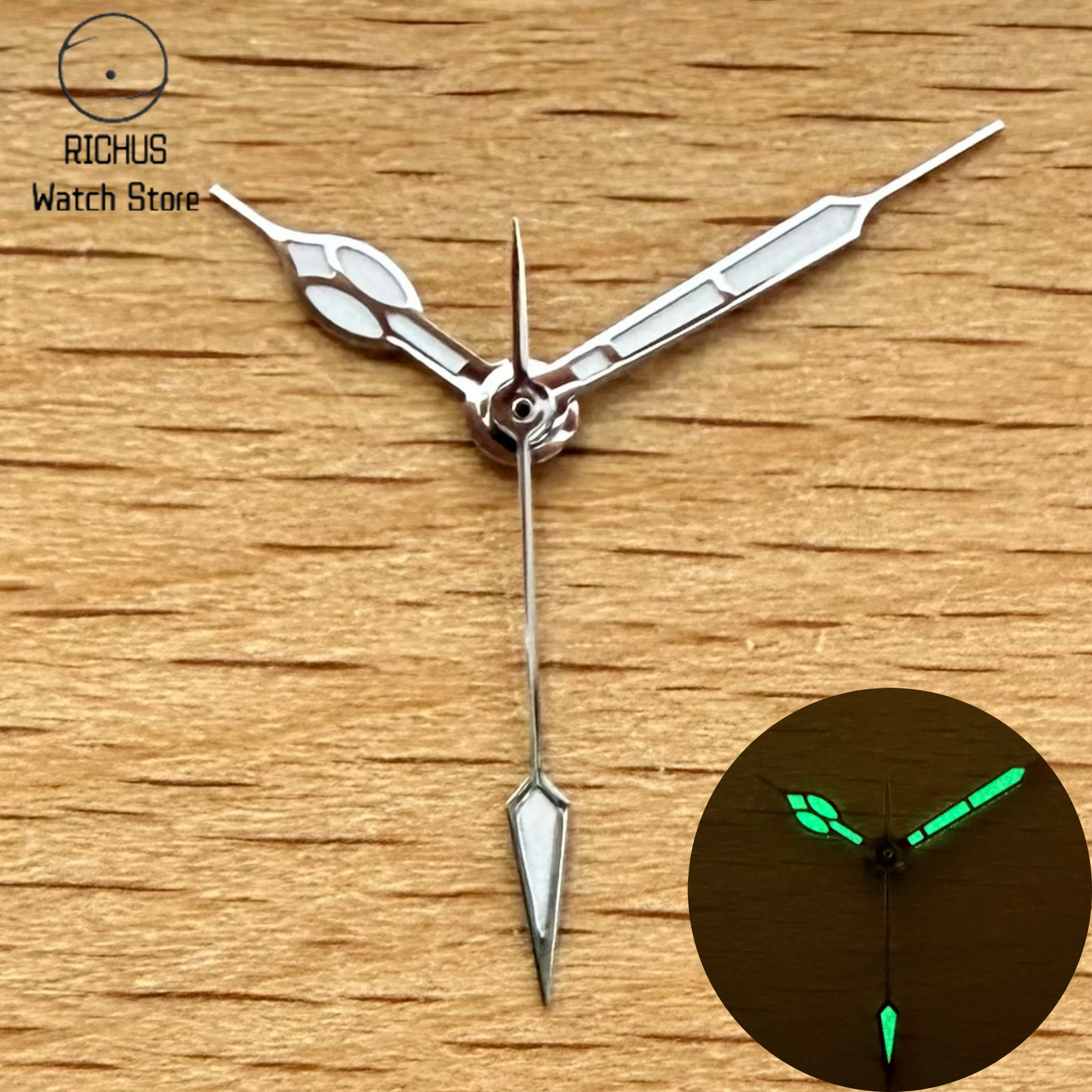 Nh35 Vintage Polished Watch Hands Silver Gold Rose Gold Green Luminous 3PCS Pointer Set NH35 NH36 Movement Watch Mod Accessorie