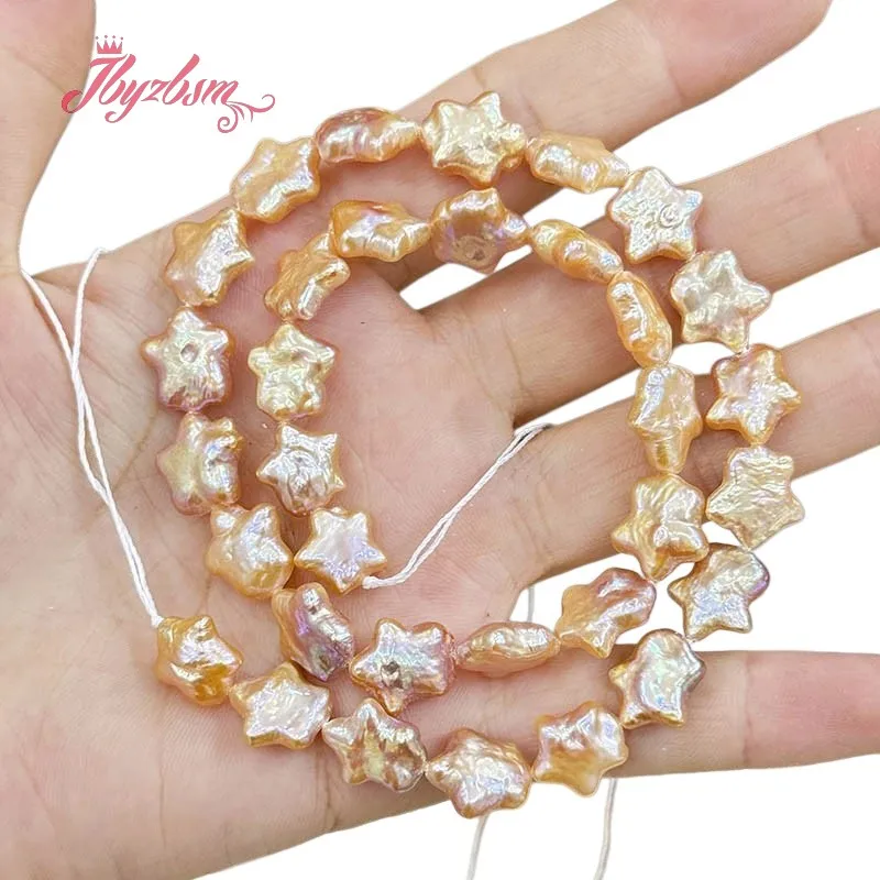 

10-12mm Natural Freshwater Pearl Star Shape Stone Beads For DIY Jewelry Making Necklace Bracelet Spacer Loose Beads Strand 15"