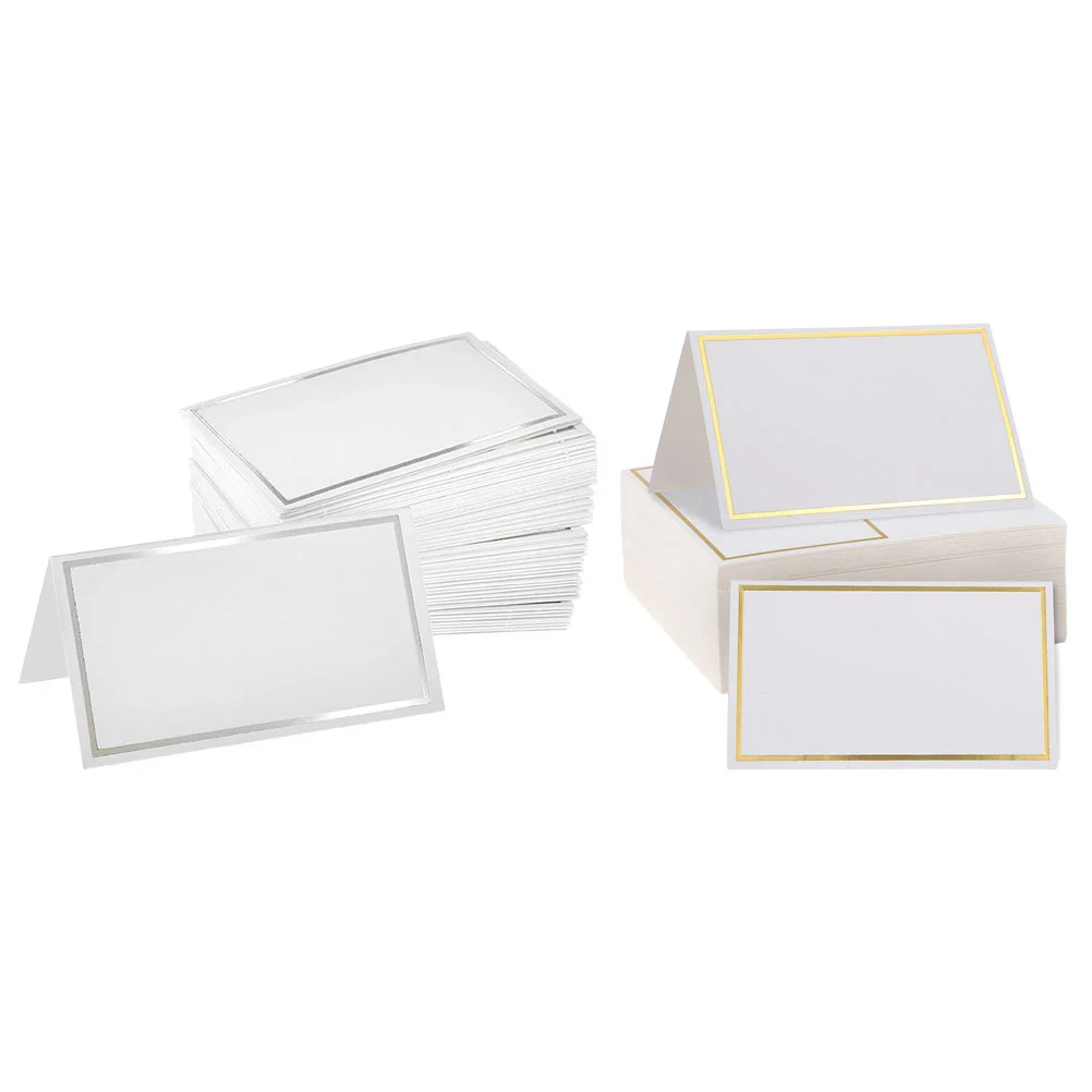 100 Pcs Seat Card Foldable Place Cards for Table Setting Name Wedding Business Blank Signs Reserved Number Banquet Delicate