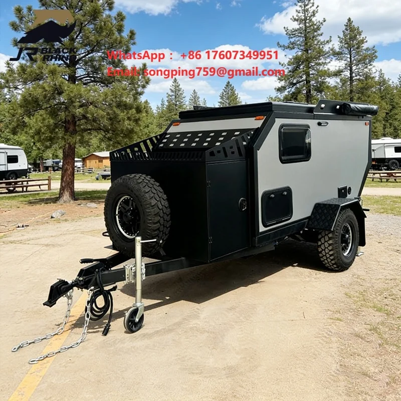 European Cheap Independent Suspension Waterproof Kitchen Rooftop Tent Adventure Off Road Camping Trailer Motorhome