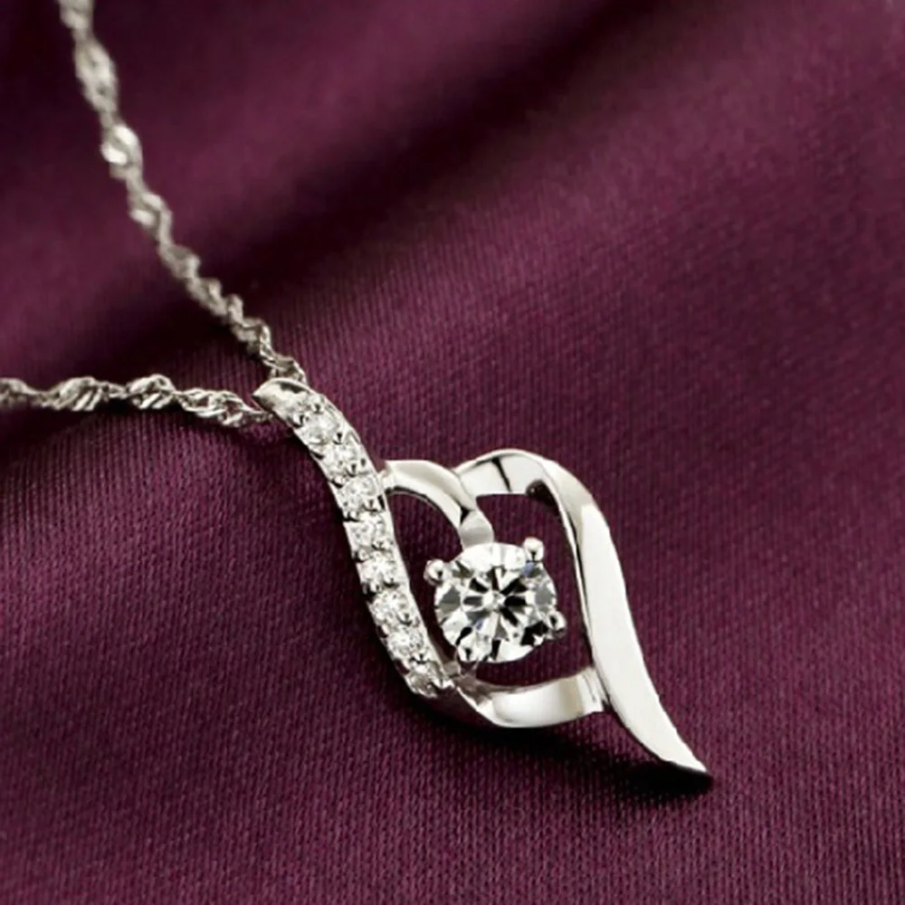 

925 Sterling Silver 18k Gold Plated Necklace Single Sparkling Zircon Clavicle Chain for Women Wedding Jewelry collares