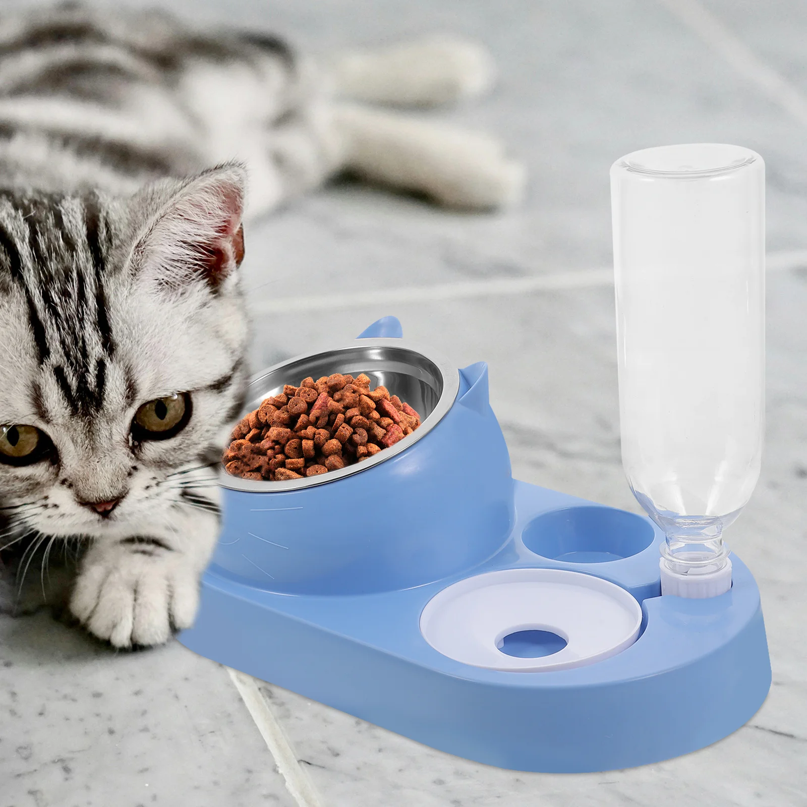 

Cat Bowl Dog Bowl Automatic Pet Feeder Water Dispenser For Cats Dogs Small Animals Detachable Anti-Skid Drinking Station