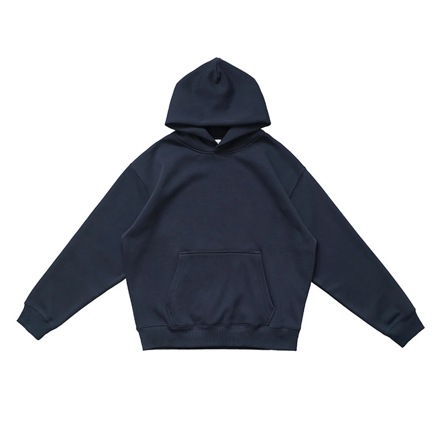 Mens Heavyweight Air Layer Knit Hoodie 500G Fleece Lined Hooded Pullover Long Sleeve Loose Fit Casual Sweatshirt Fall Winter
