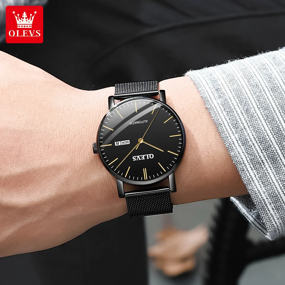 Olevs 5882 original casual relógio masculino marca de luxo calendário negócios relógio à prova dwaterproof água moda masculina relógio mecânico automático