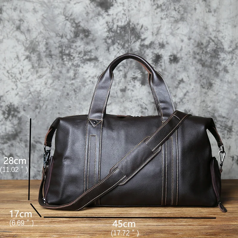 NZPJ Vintage Leder Männer Reisetasche Natürliche Rindsleder Handtasche Lässig Schulter Messenger Computer Tasche Große Kapazität Gepäck Tasche – Detail 2