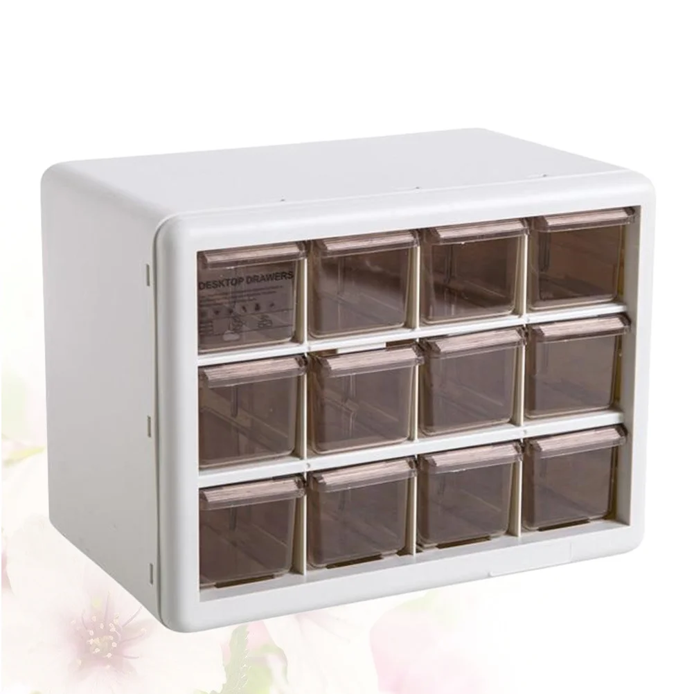 1 set 1 Set Transparent Milky Multi-Drawer Jewelry Storage Box For Desktop Organizer Small Items Sorting Holder Cabinet Plastic