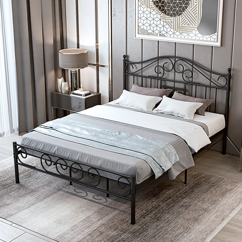 

Nordic Retro Wrought Iron Bed High Quality Aesthetics Sleeping Simple Wedding Bed Princess Unusual Designer Muebles Furniture