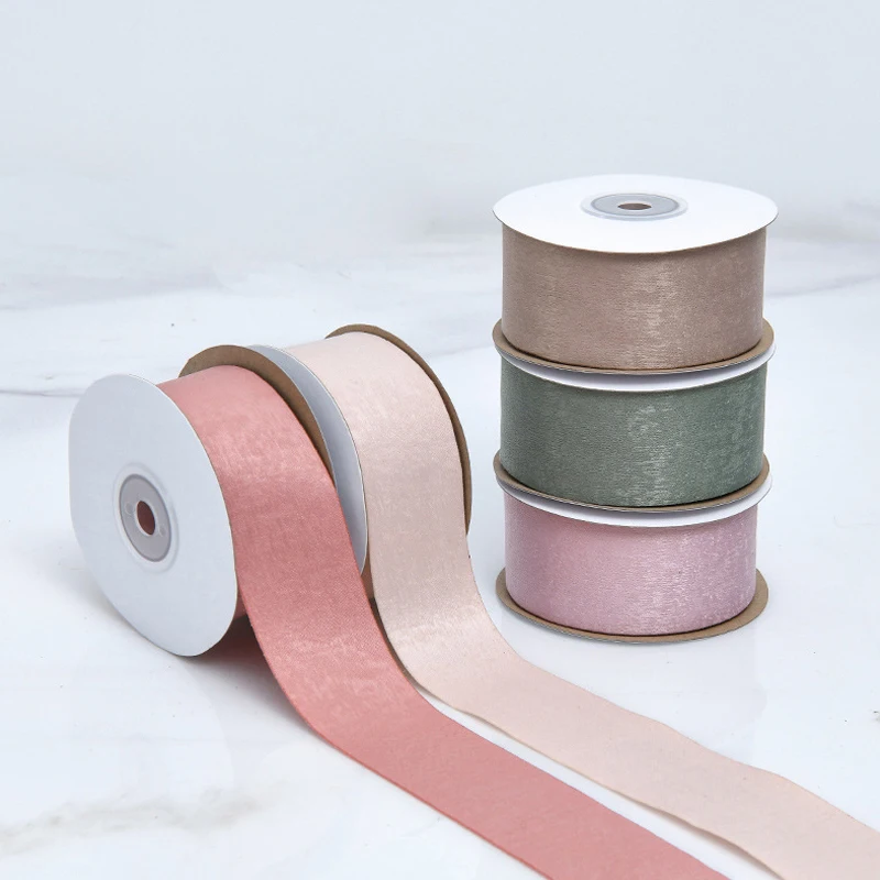 10 Meters Velvet Ribbon Handmade Wedding Party Decoration Ribbon For Gift Wrapping DIY Hair Bowknot Material