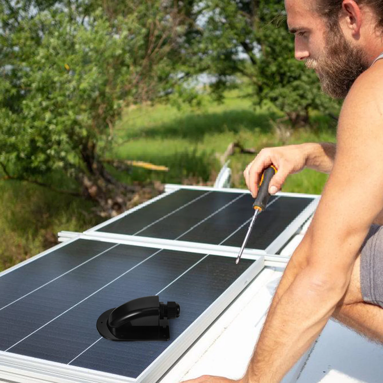 Solar Junction Wire Box Single Entry Cable Panel Dachgehäuse Wasserdichtes Cable Entry Case Wire Connector Case Schwarz