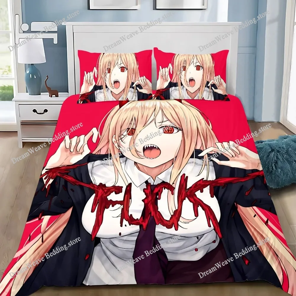 

Anime Chainsaw Man Duvet Cover Pillowcase Bedding Set Adult Boy Girl Bedroom Decoration Children Gift Single Double Large Size
