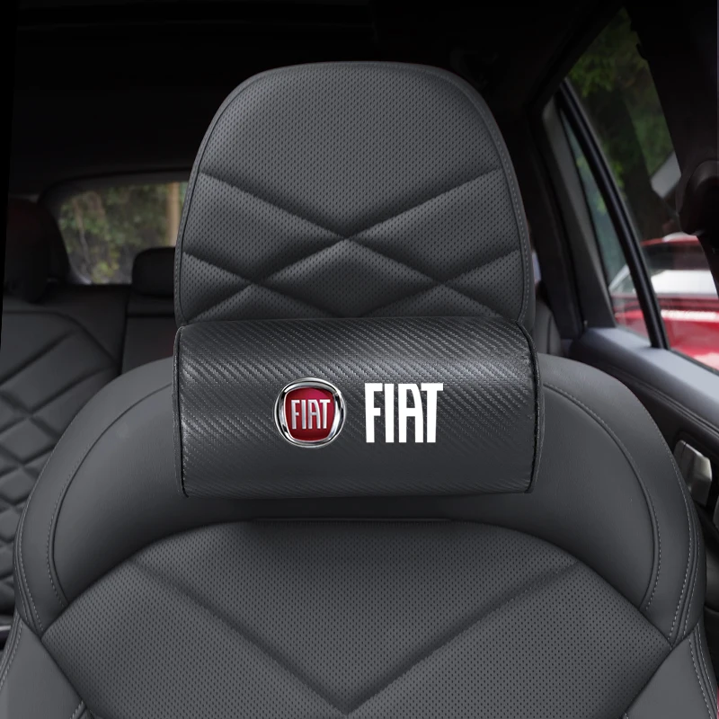 Reposacabezas de coche de fibra de carbono Clase S, accesorios de almohada para reposacabezas de asiento de coche para Fiat Abarth 500e Panda Tipo FR Argo Freemont