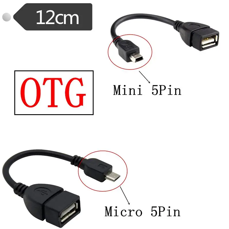 Mobile USB Flash Drive Connection Cable Micro/Mini USB Male to USB Female OTG Data Cable USB AF to Mini 5P OTG Micro 5P OTG