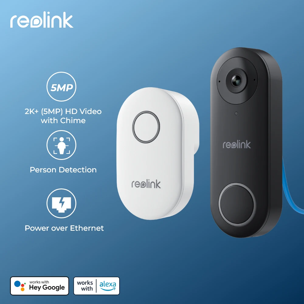 2025 Reolink 2K + WiFi Video timbre inteligente al aire libre vídeo para el hogar intercomunicador detección humana timbre de puerta PoE con cable con soporte de timbre