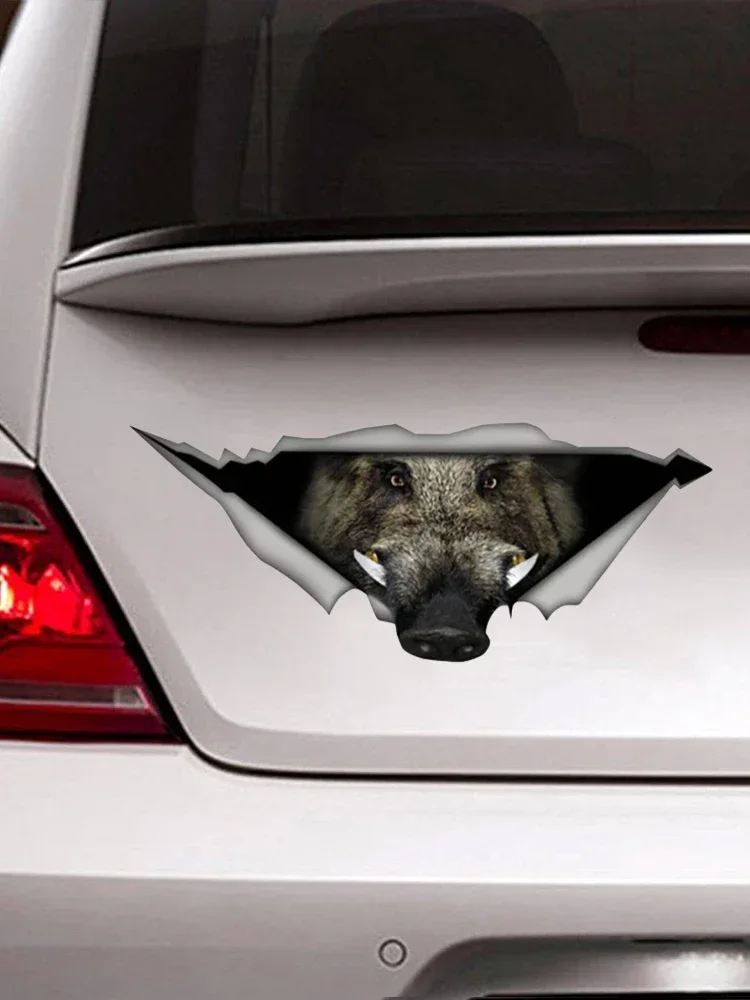 Self-adhesive Decal Wild Boar Car Sticker Waterproof Auto Decors on Bumper Rear Window Motorcycle Laptop