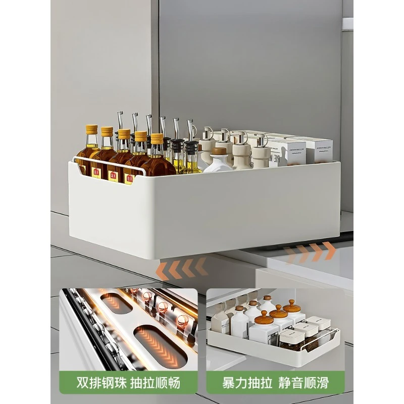 

Japanese kitchen pull-out rack under sink pull basket cabinet drawer type