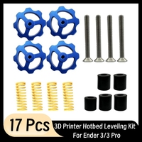 3D Printer Part M3 M4 Hotbed Nut Spring Screw Leveling Kit Heated Bed Platform Level Spring Accessories for CR-10 Ender 3