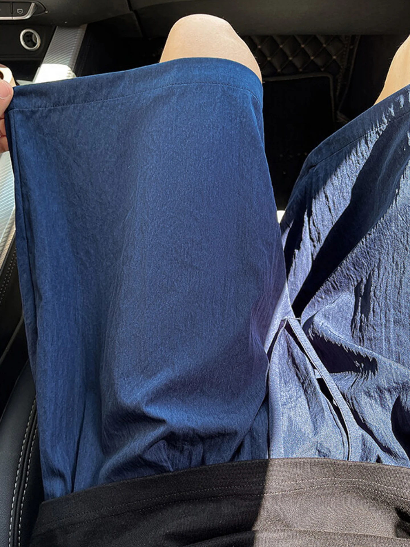 

Dopne Ice Silk Qui Dry Casual orts Men Summer Trendy Brand Thin Breathable Loose Wide Leg Beach Five-Quarter Pants