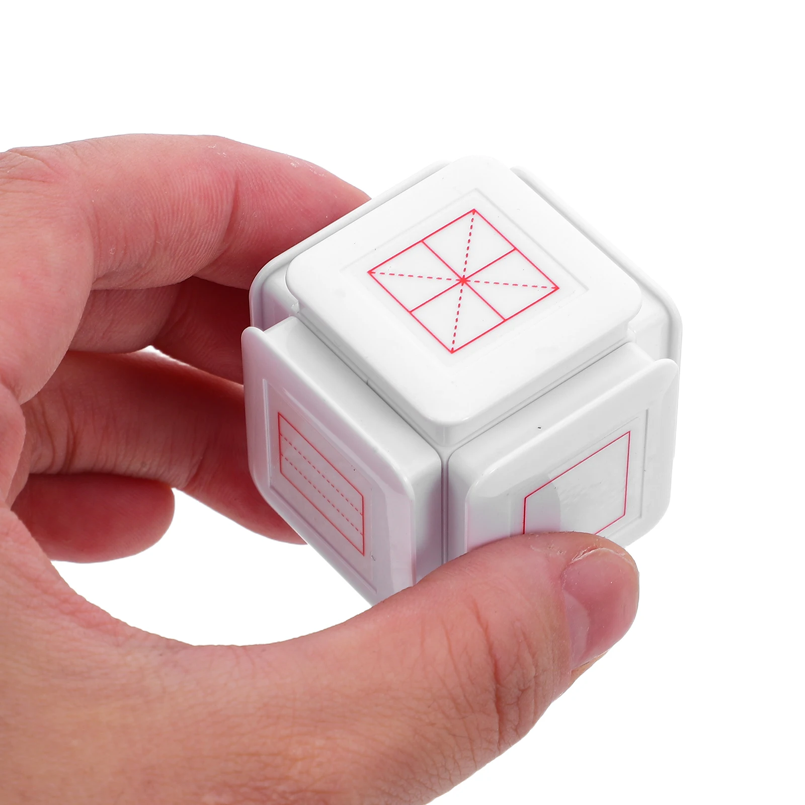 Six-Sided Classroom Handwriting Stamp Versatile Designs Grid Clock Pinyin English Lines for Early Education Supplies