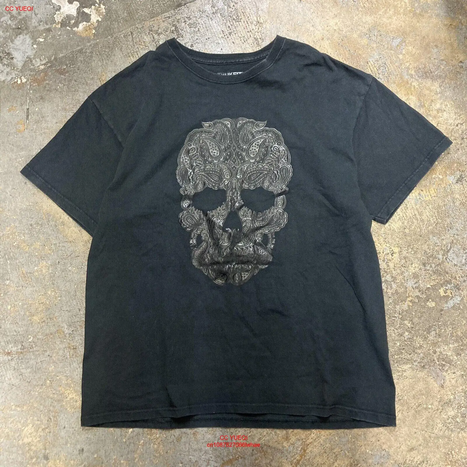 Винтажная y2k Trukfit mall Готический Череп фигуристки графическая Футболка мужская XL