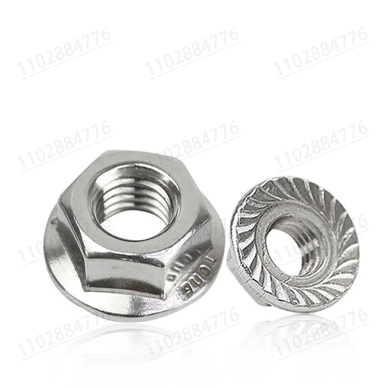 M3 M4 M5 M6 M8 M10 M12 High Quality Stainless Steel Hexagon Hex Head Serrated Spinlock Flange Nut Locknut Lock Nut DIN6923