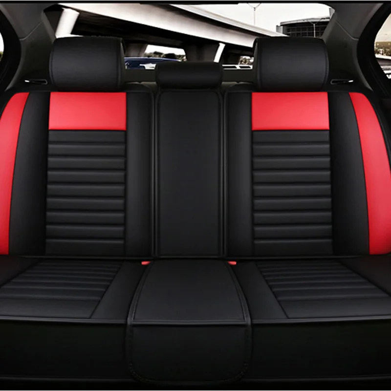 Car Seat Cover Pu Leather Car Seat Cushion Not Moves Universal Auto Accessories Covers Black/Red Non-Slide For Lada Vesta E1 X30