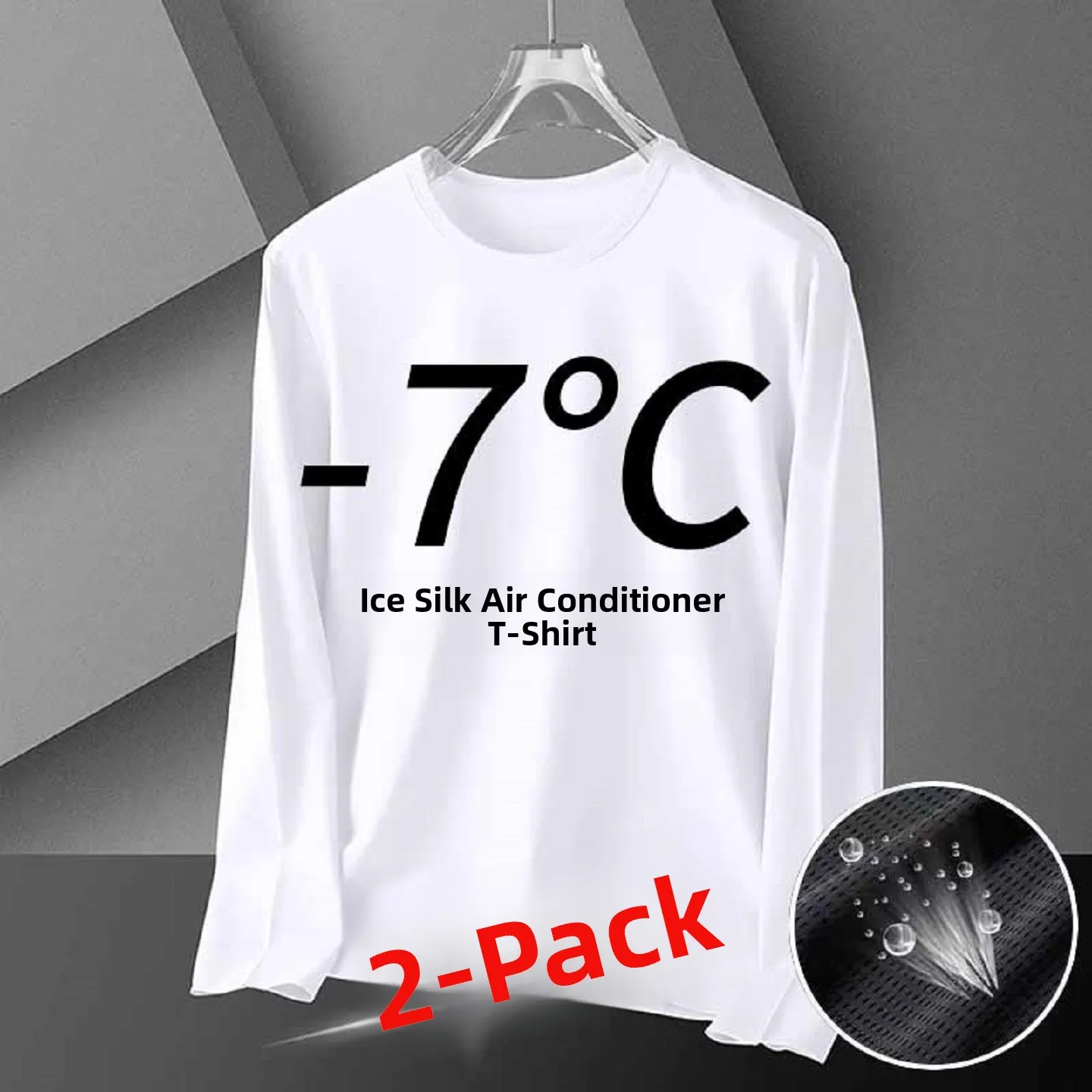 

Ice Silk Me Long Sve Men's T-irt Thin Hollow Breathable Youth Air Conditioning Qui Dry Workwear Summer Cool Feeling