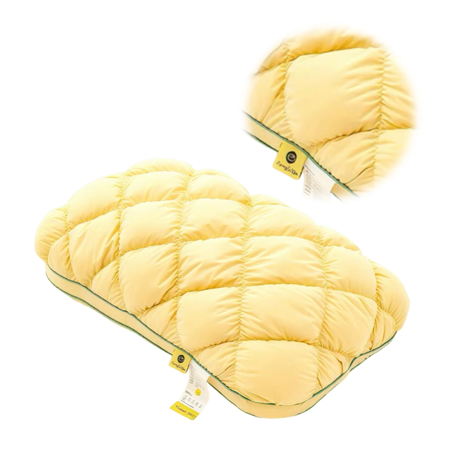 Washable Cervical Support Pillows Breathable Pineapple Grid Bed Pillow Non-Sagging Sleep Aid Pillows for Adults Bedroom Dorm Bed