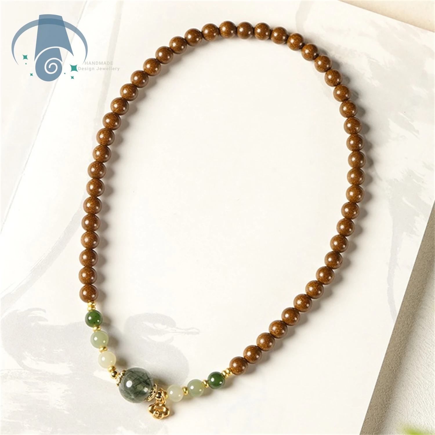 New Chinese Style Original Handmade Aroma Crystal Bracelet Double Layer Elegant Green Forest Charm Women Daily Wear Gift for Her