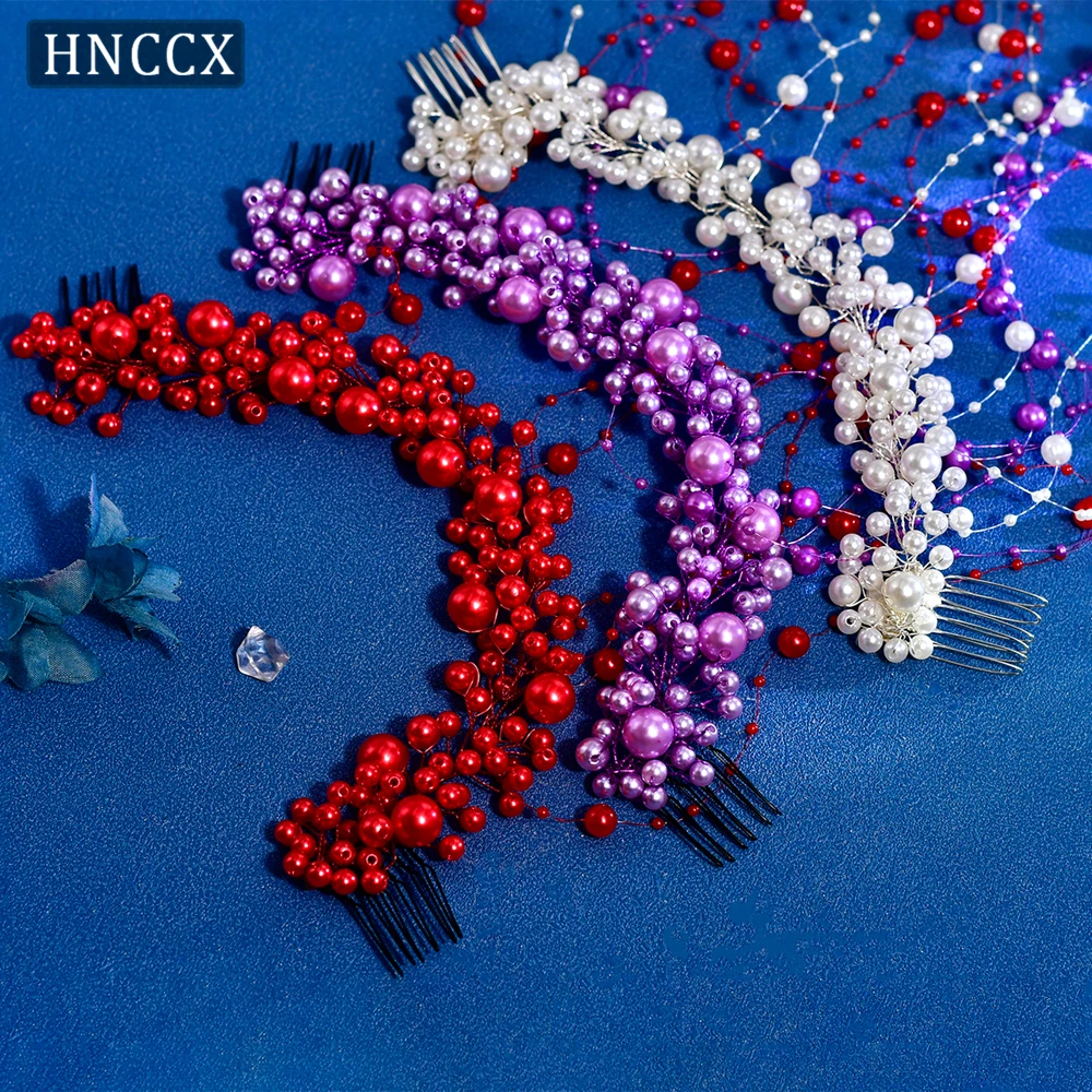 

HNCCX Bridal Pearls Tassels Headwear Wedding Pearl Hair Comb Bride Hair Accessories Boho Woman Party Wedding Supplies CP600