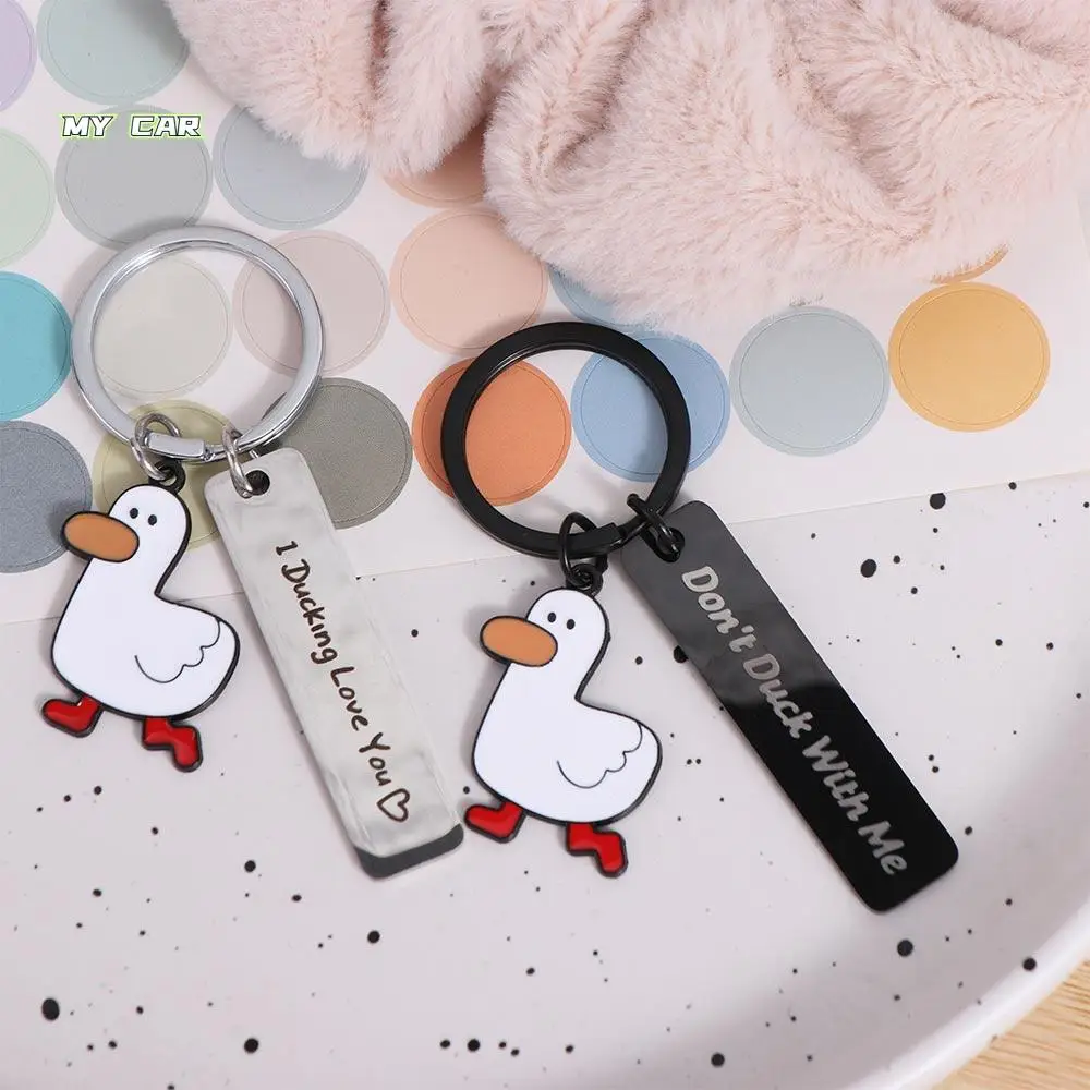 

Don’t Duck with Me Duck Keychain Couples Jewelry Keyholder Ducking Love Keyring Stainless Steel Animal Duck Pendant Handbag