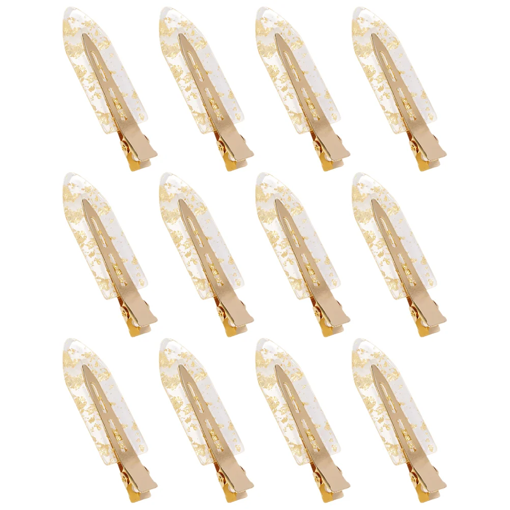 12 Pcs Hair Pins Gold Glitter Hairpin Girl Clips Women Accessories Headgear Non Crease Women's