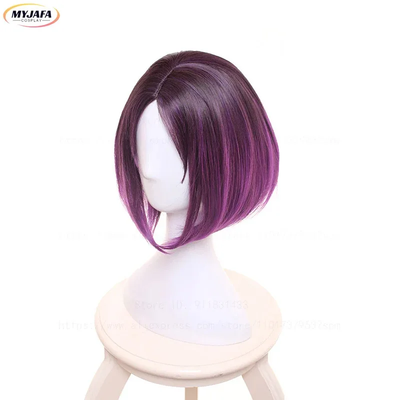 2025 Joi Elma تأثيري كوباياشي التنين خادمة التدرج قصيرة الأرجواني أومبير مقاومة للحرارة الاصطناعية الشعر أنيمي الباروكات + شعر مستعار #4