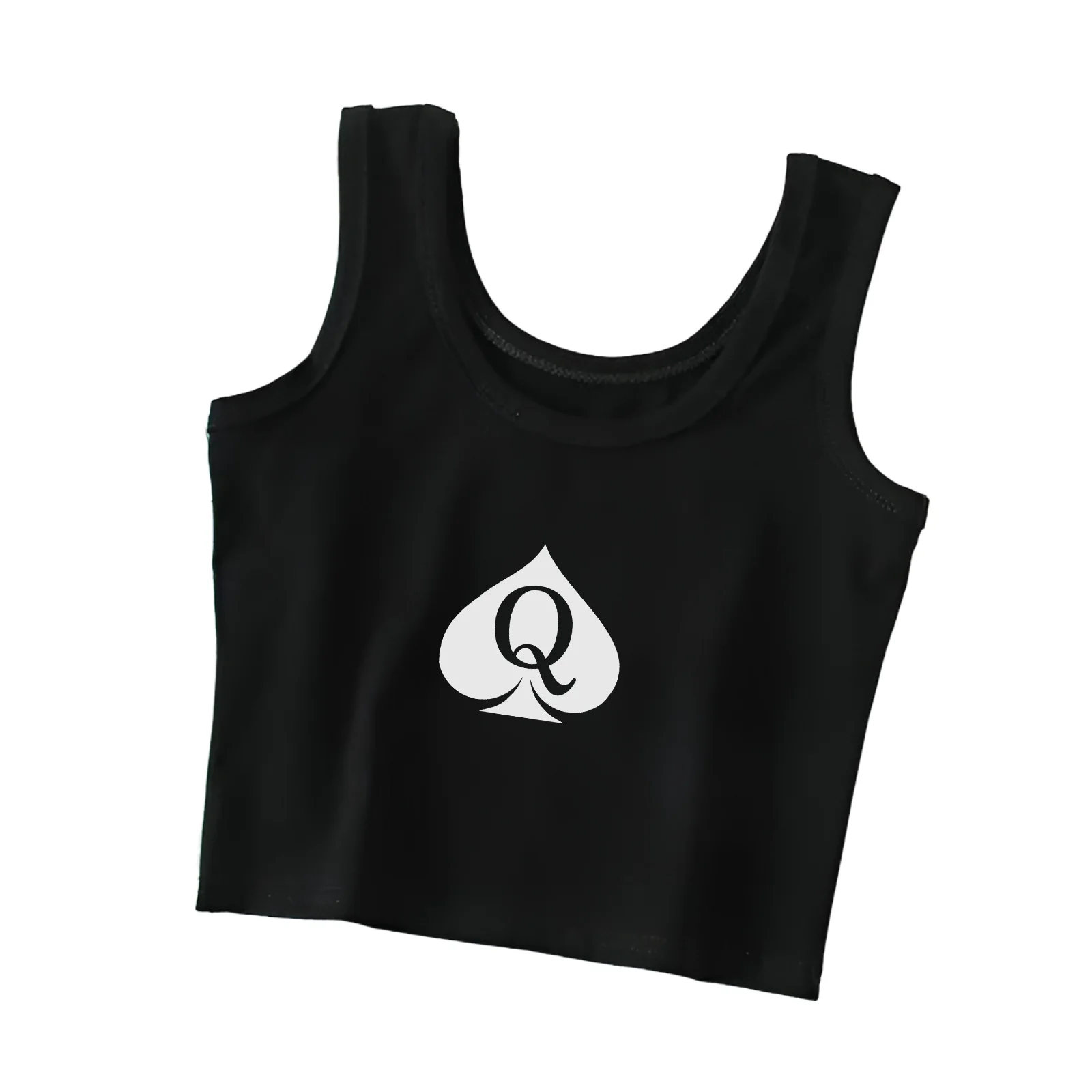 “Queen Of Spade” Womens Double Lined Tank Tops Crop Summer Fashion Clothing 2026 view 2