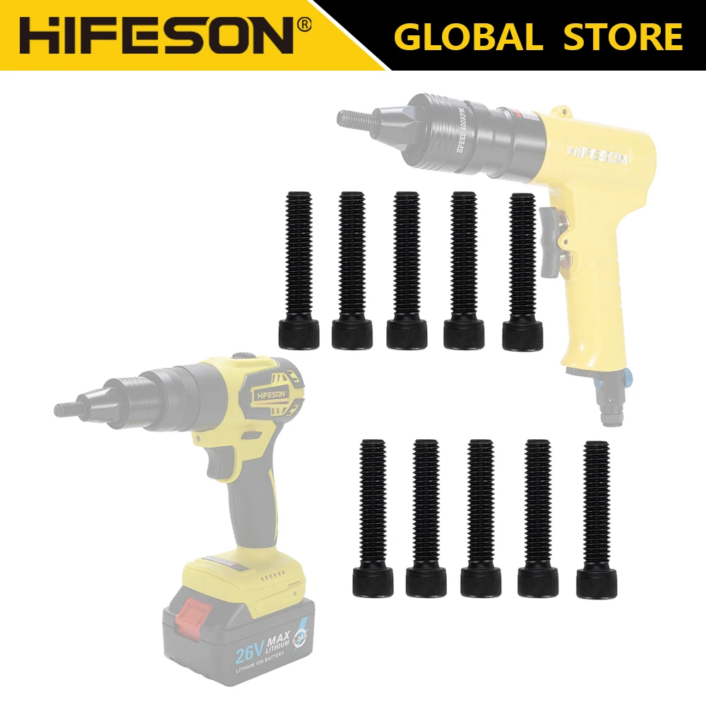 HIFESON 40mm Pneumatic Rivet Head Electric Rivet Head Replace Screws Rivet Nut Gun Riveter Tool Accessories M3 M4 M5 M6 M8 M10