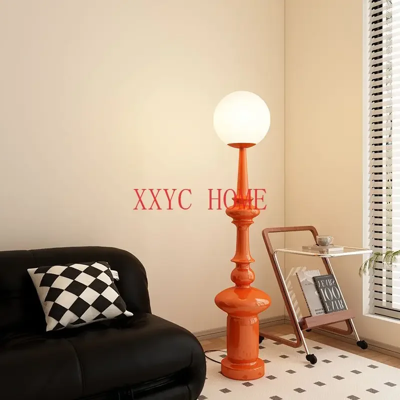 

Italian retro living room Roman column floor lamp